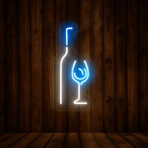 wine glass neon sign
