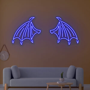 Bat Wings Neon Sign-blue