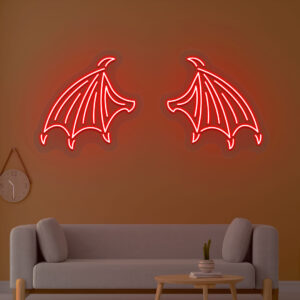 Bat Wings Neon Sign-red