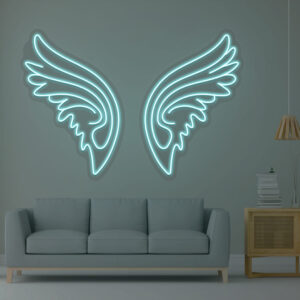 Fairy Wings Neon Sign iceblue