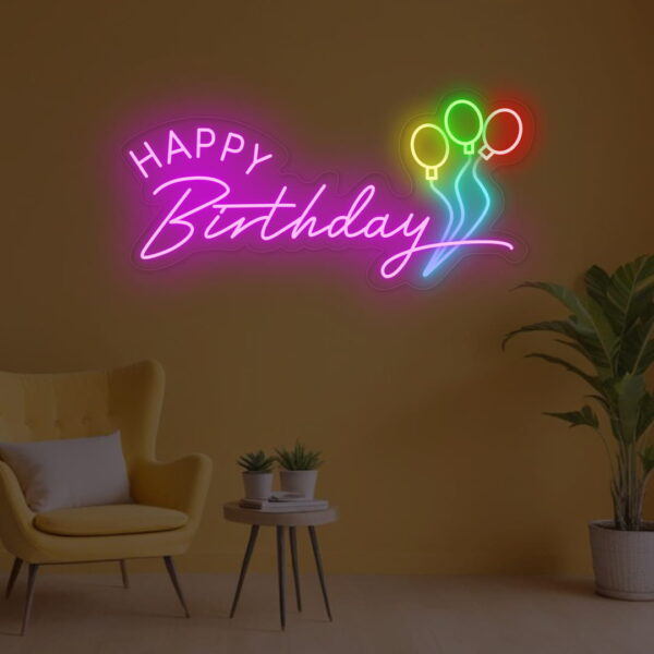 happy birthday neon sign