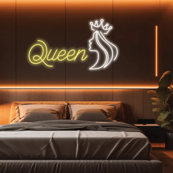 Queen with Crown Neon Sign