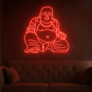 buddha neon sign red