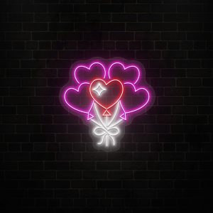 heart balloon neon sign