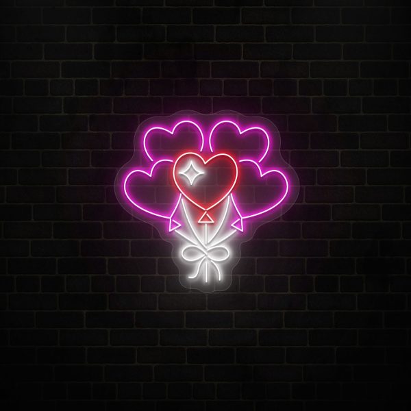 heart balloon neon sign