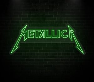 metallica neon sign green