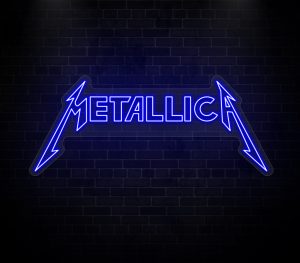 metallica neon sign blue