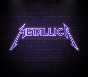 metallica neon sign purple
