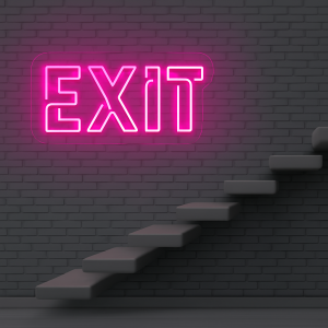 Exit neon sign pink