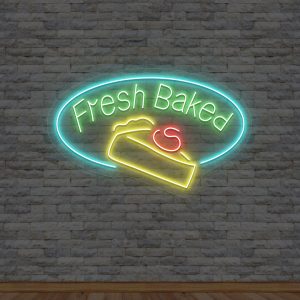 fresh baked neon sign
