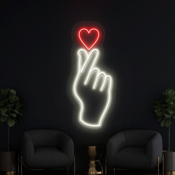 Hand Heart Neon Sign