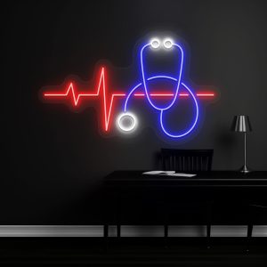 Stethoscope neon sign